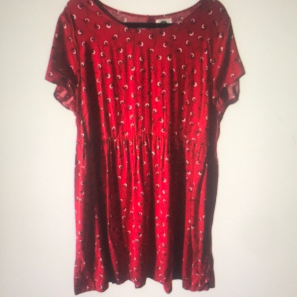Red Patterned Women's Top